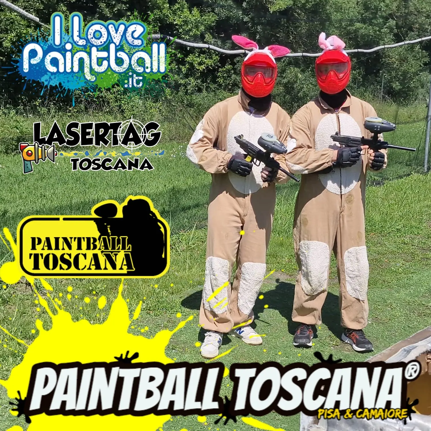 Amici al paintball per un addio al celibato