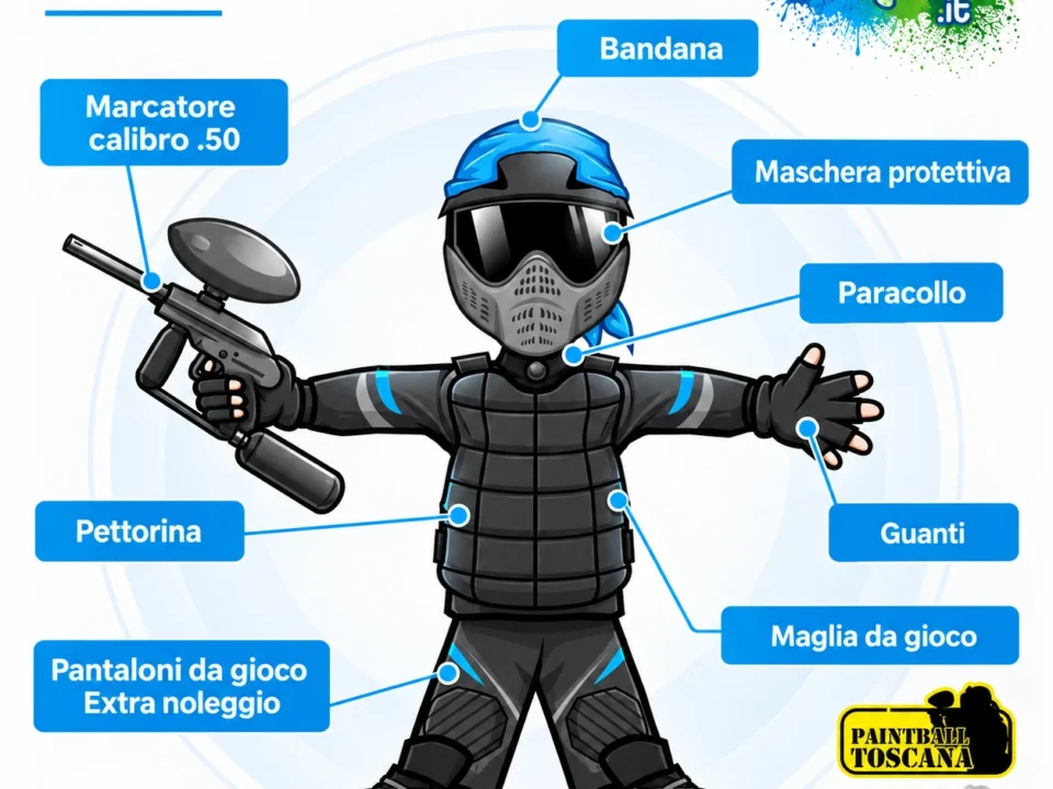 Ecco cosa comprende partita paintball Pisa o Camaiore